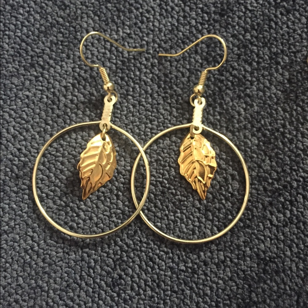 earrings with a leaf detail